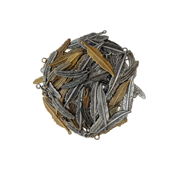 Feather Charms 70+ Pieces Craft Jewelry Making Supplies - Picture 3 of 4